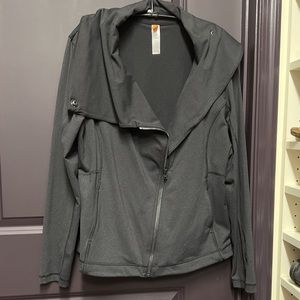 Lucy Activewear Full Zip Asymmetrical Jacket Charcoal Black Size XL